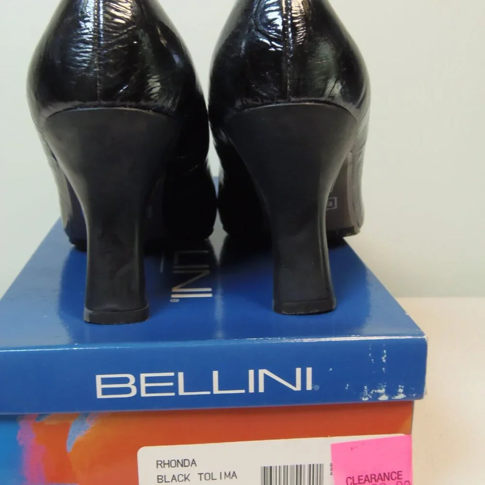 Bellini Rhonda‎ Women's 7M Faux Croc Black Gray Sleek Pump BossBabe Powerhouse